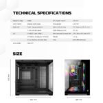 ⁦FANTECH CG85 LUMINA MID Tower BLACK⁩ - الصورة ⁦3⁩